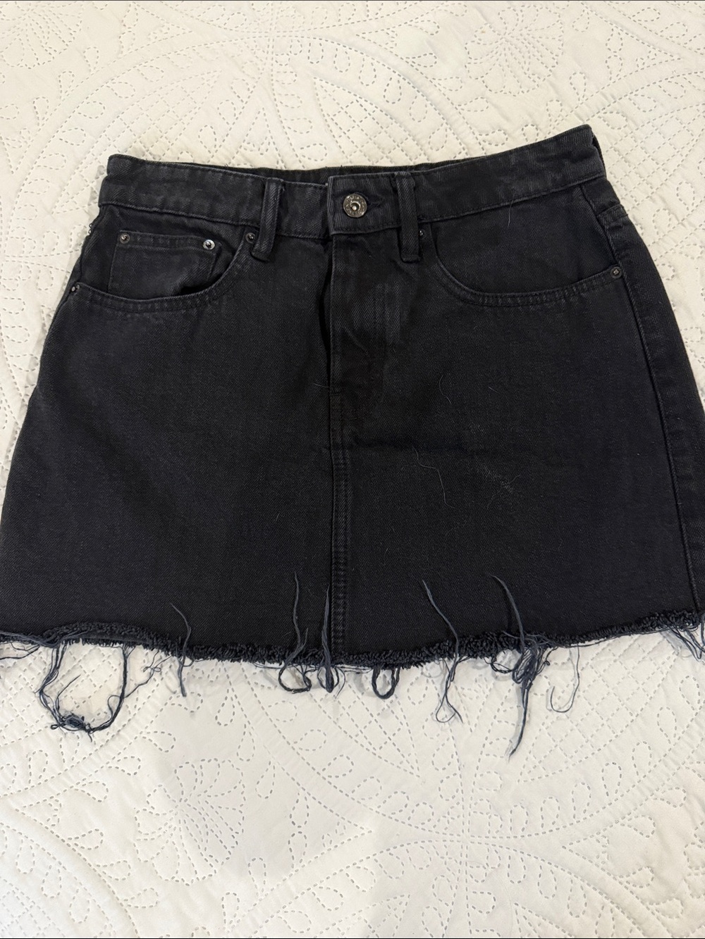 Zara Black Denim Skirt